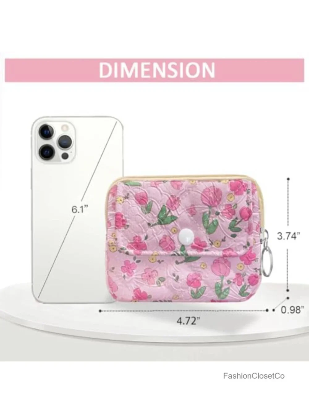 Cotton Quilted Small Coin Purse Digital Camera Pouch Zipper Wallet